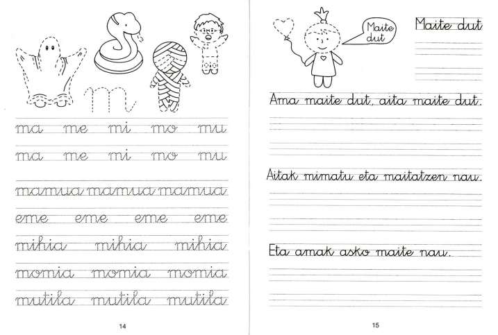 Idazmena lantzeko koadernoak