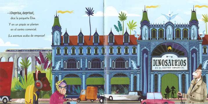 Dinosaurios en el centro...