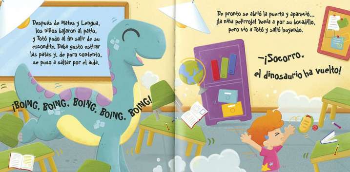 Un dinosaurio en el colegio