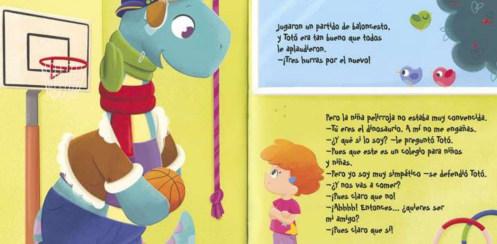 Un dinosaurio en el colegio