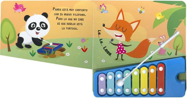 El panda aprende a tocar el...