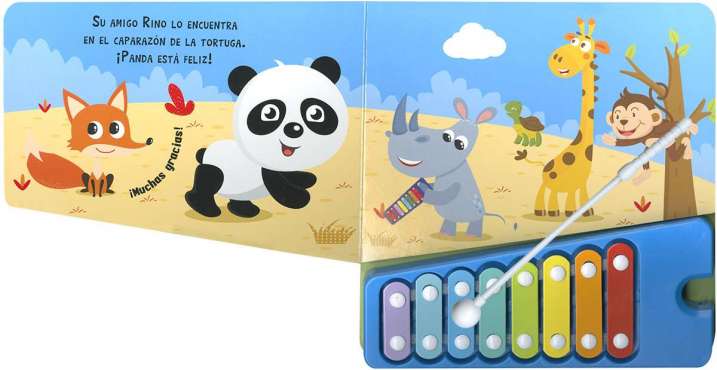 El panda aprende a tocar el...