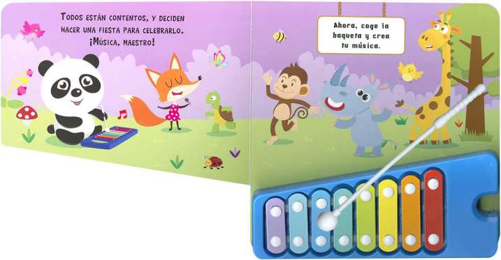 El panda aprende a tocar el...