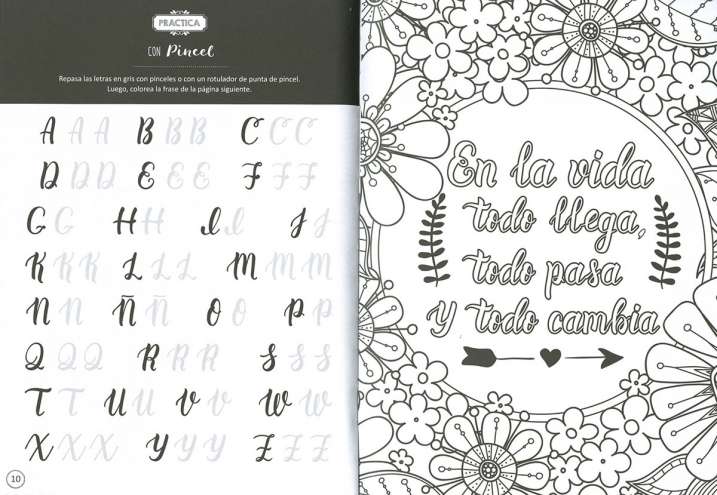 Libro de lettering. Colorea...