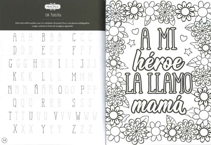 Libro de lettering. Colorea...