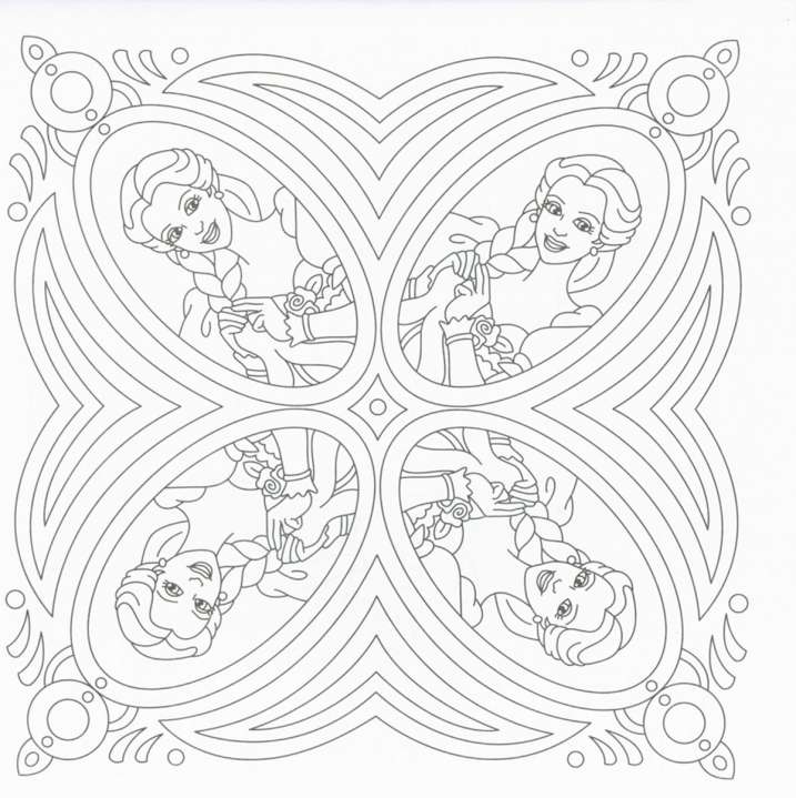Colorea mandalas. Princesas