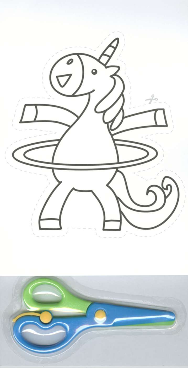 Colour in & cut out unicorns