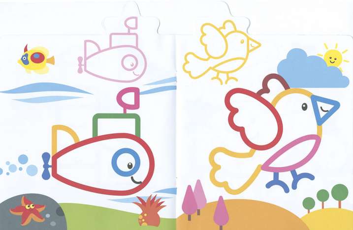 Colour and stick 2-3 years old