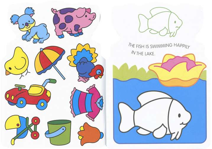 I stick and colour in 1