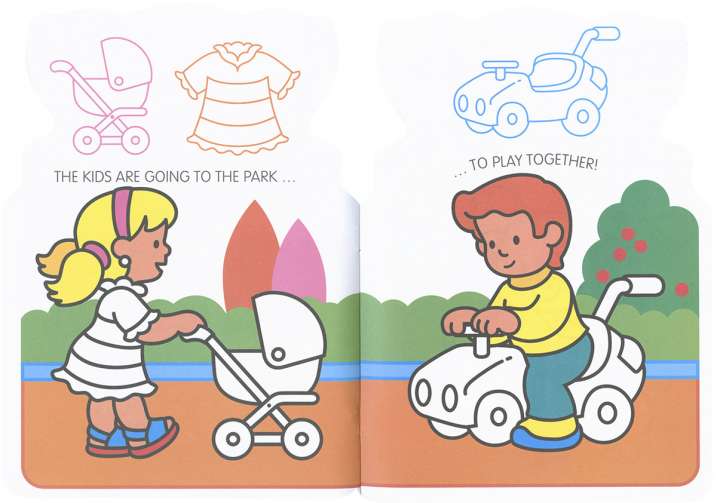 I stick and colour in 1