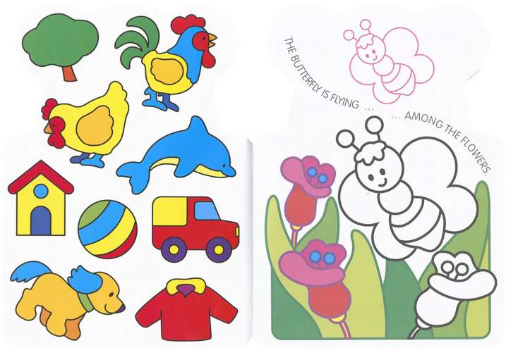 I stick and colour in