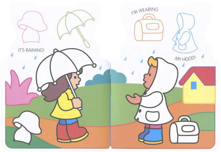 I stick and colour in