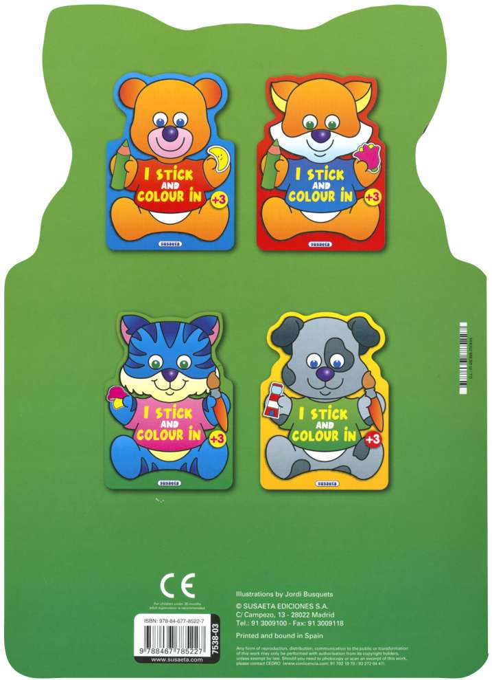 I stick and colour in