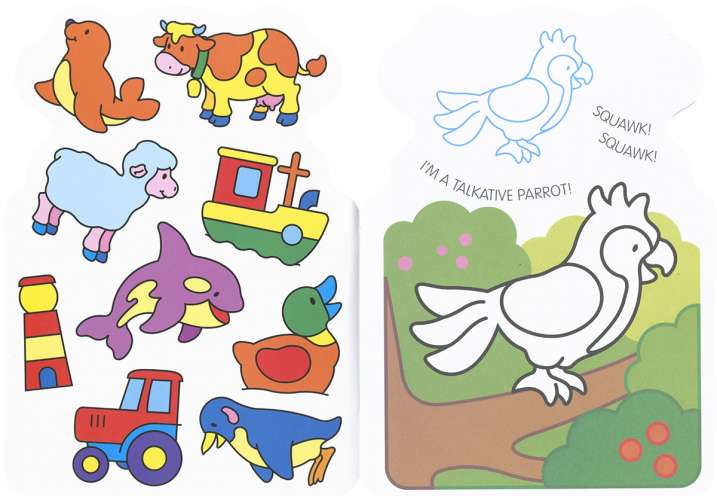 I stick and colour in