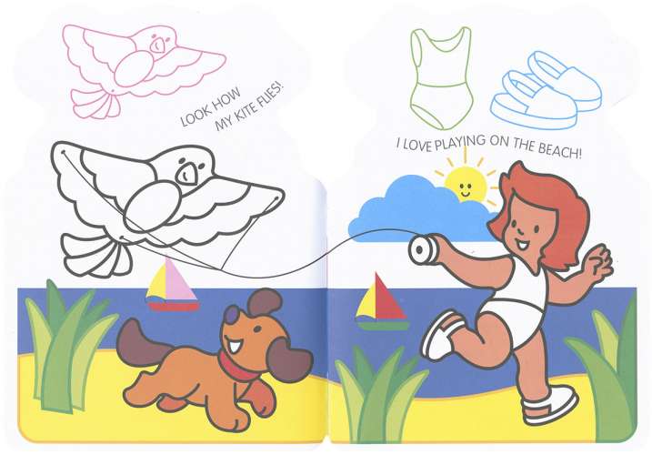 I stick and colour in