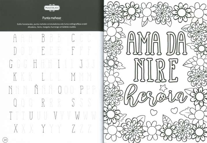 Lettering liburua. Margotu,...