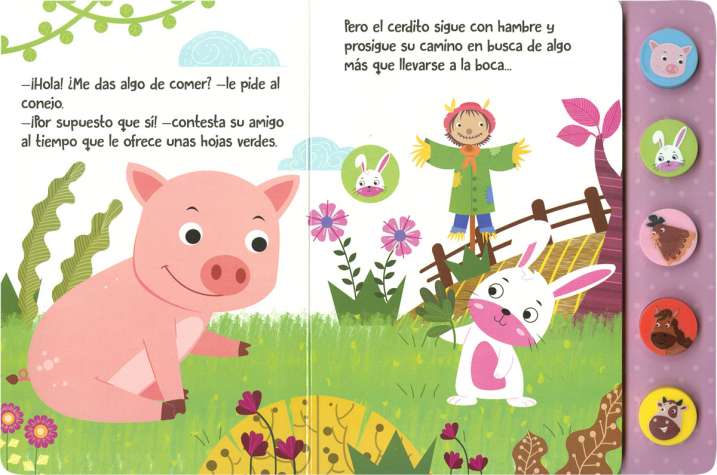 El cerdito hace amigos