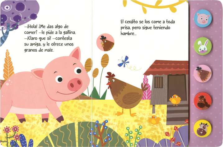 El cerdito hace amigos