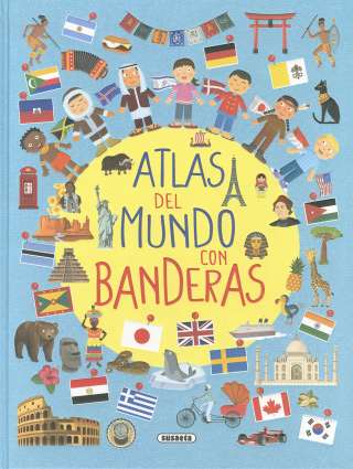 Atlas del mundo con banderas