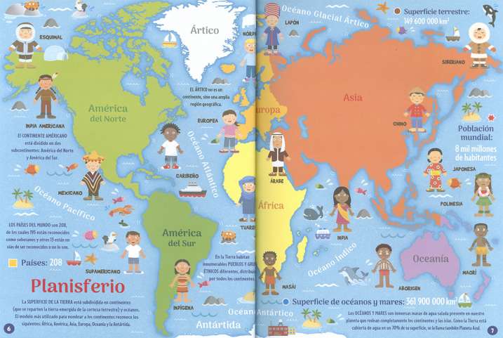 Atlas del mundo con banderas