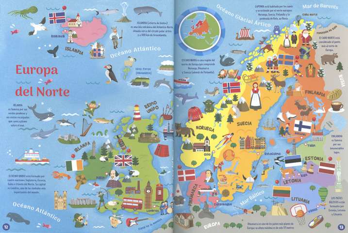 Atlas del mundo con banderas