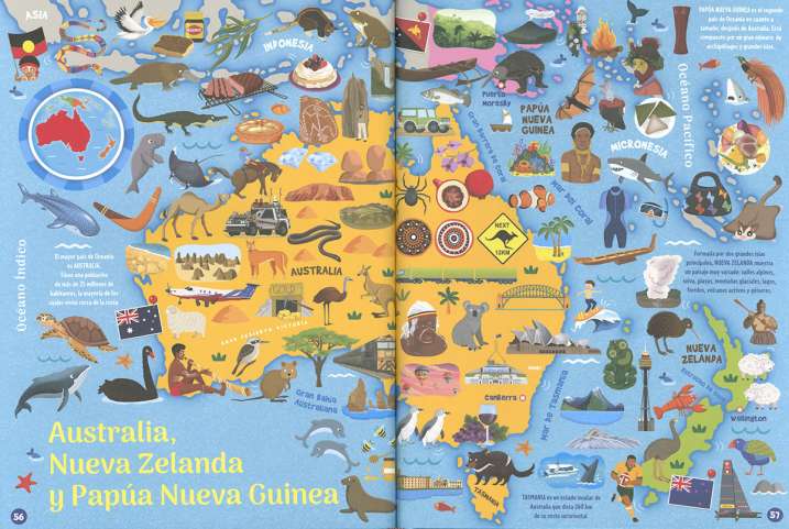 Atlas del mundo con banderas