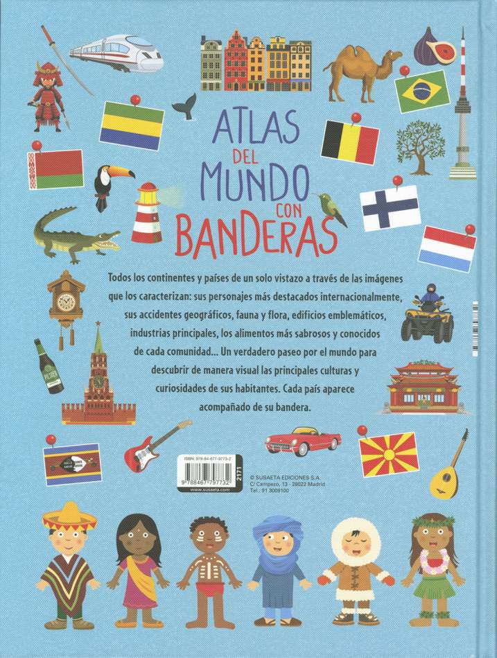 Atlas del mundo con banderas