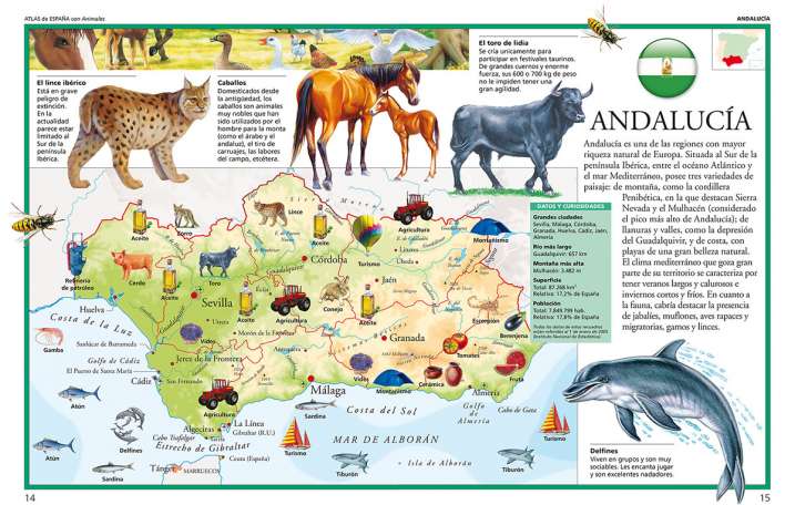 Atlas de España con animales