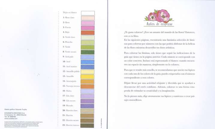 Flores, colorea por números