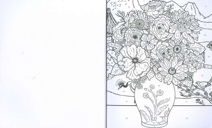 Flores, colorea por números