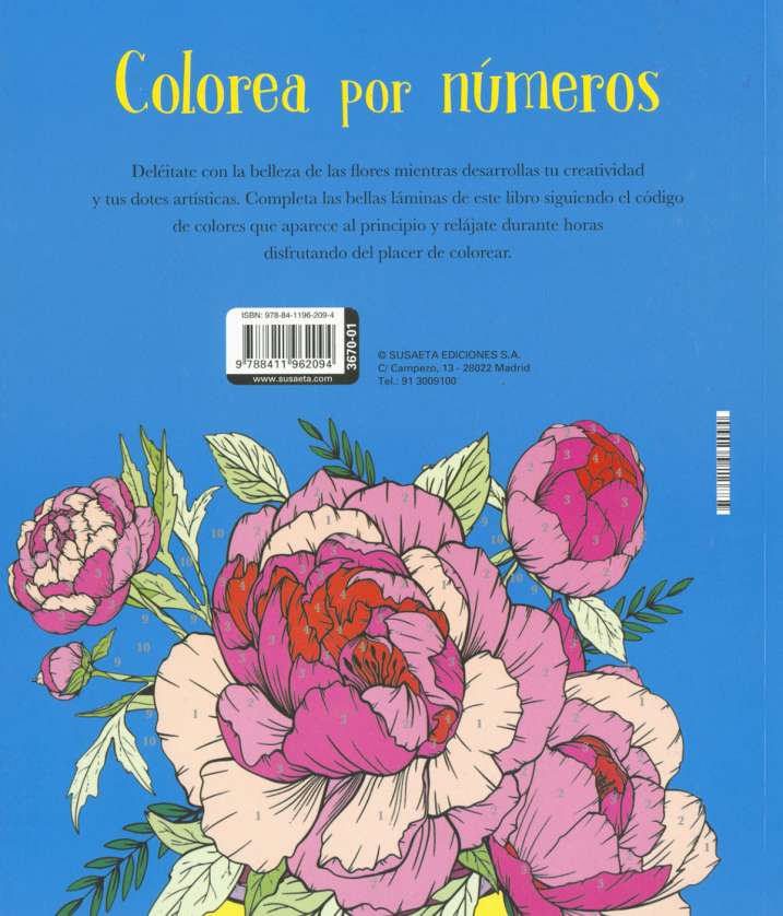 Flores, colorea por números