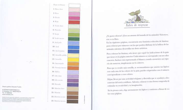 Animales, colorea por números