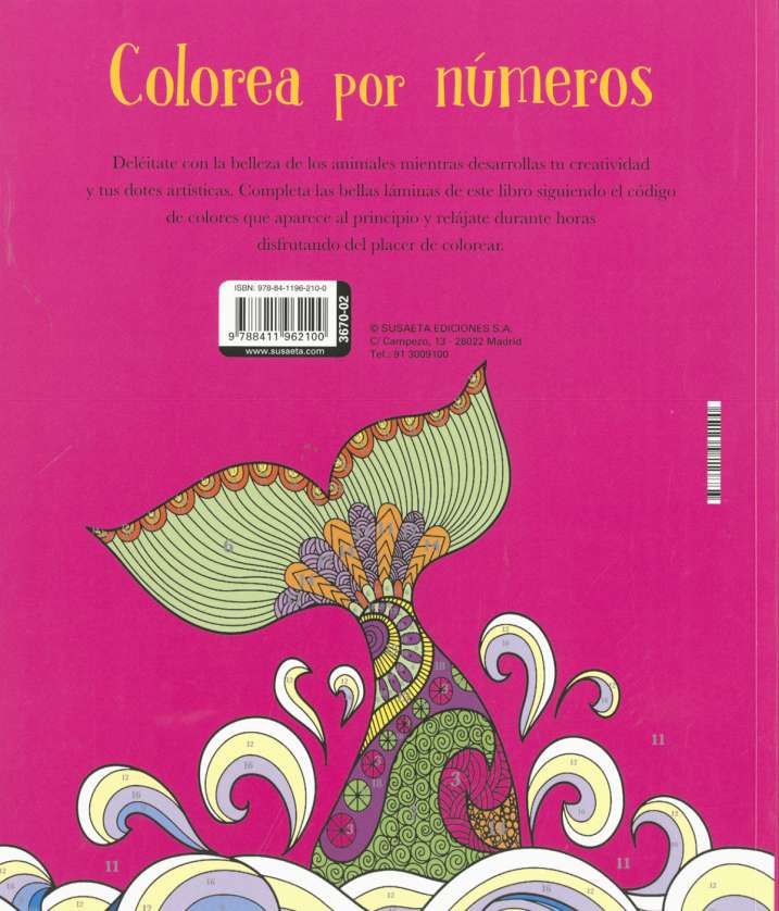 Animales, colorea por números