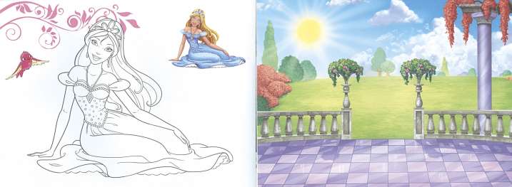 Princesas colorea y pega