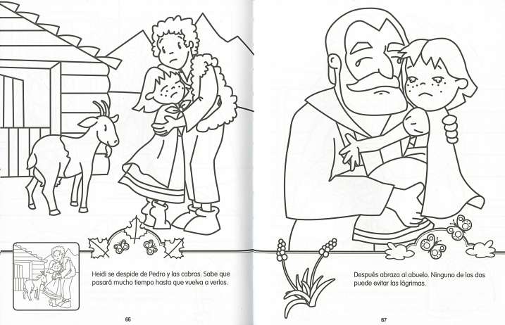 Heidi para colorear y pegar